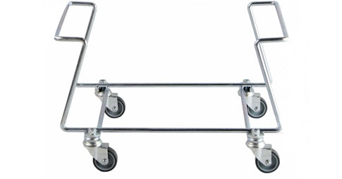 Korbstapelwagen rollbar: verchromt - NUR für Standardkörbe