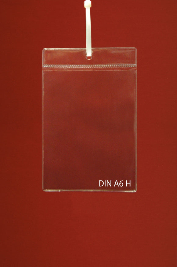Plakattasche DIN A6 Hochformat, gelocht, Weich-PVC, VE 100 St.